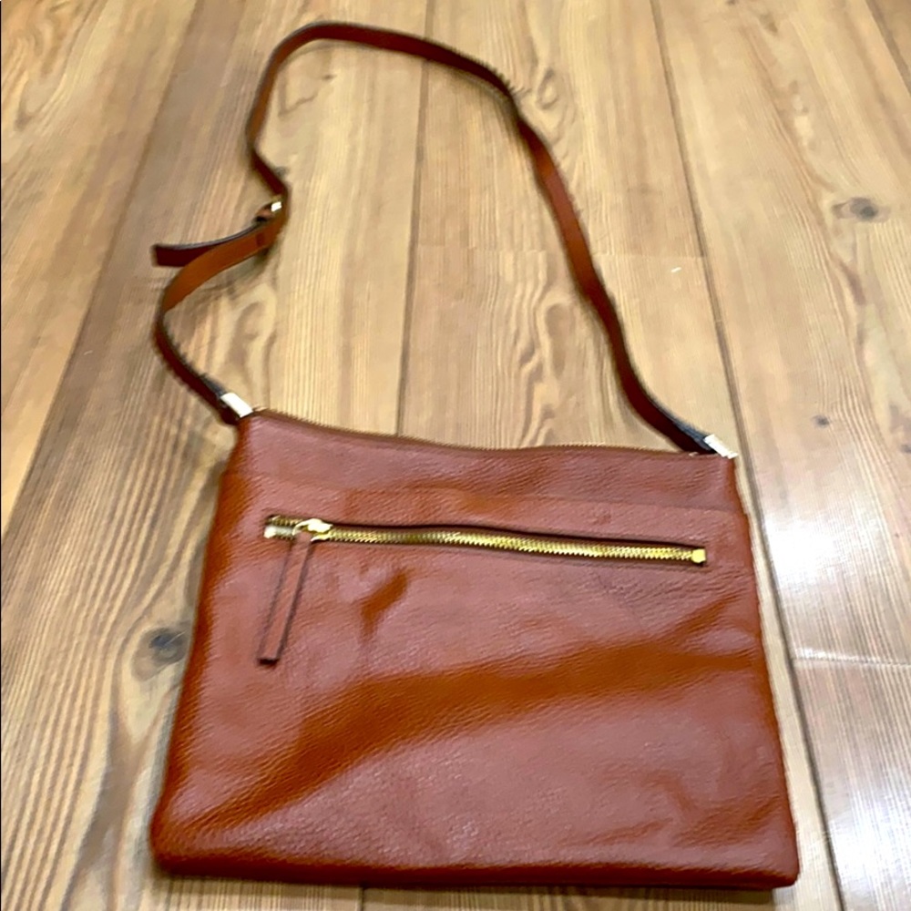 Halogen leather crossbody bag.